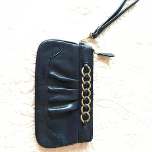 Navy Blue Wilson’s leather wristlet